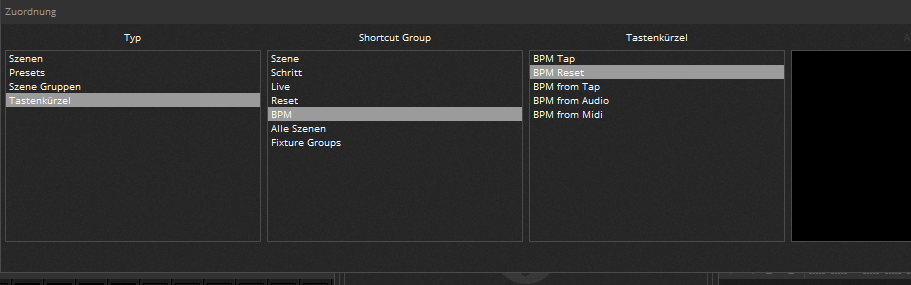 BPM reset button assignment in show mode