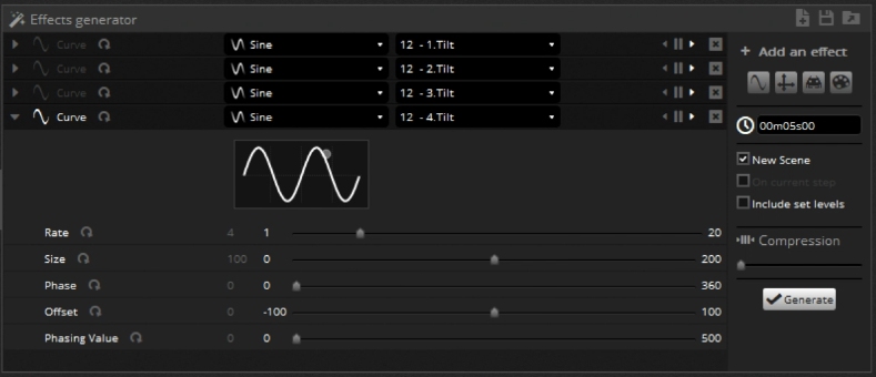 This is the settings I set in the Effect Editor