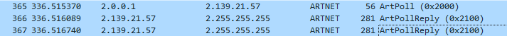 The only Wireshark messages