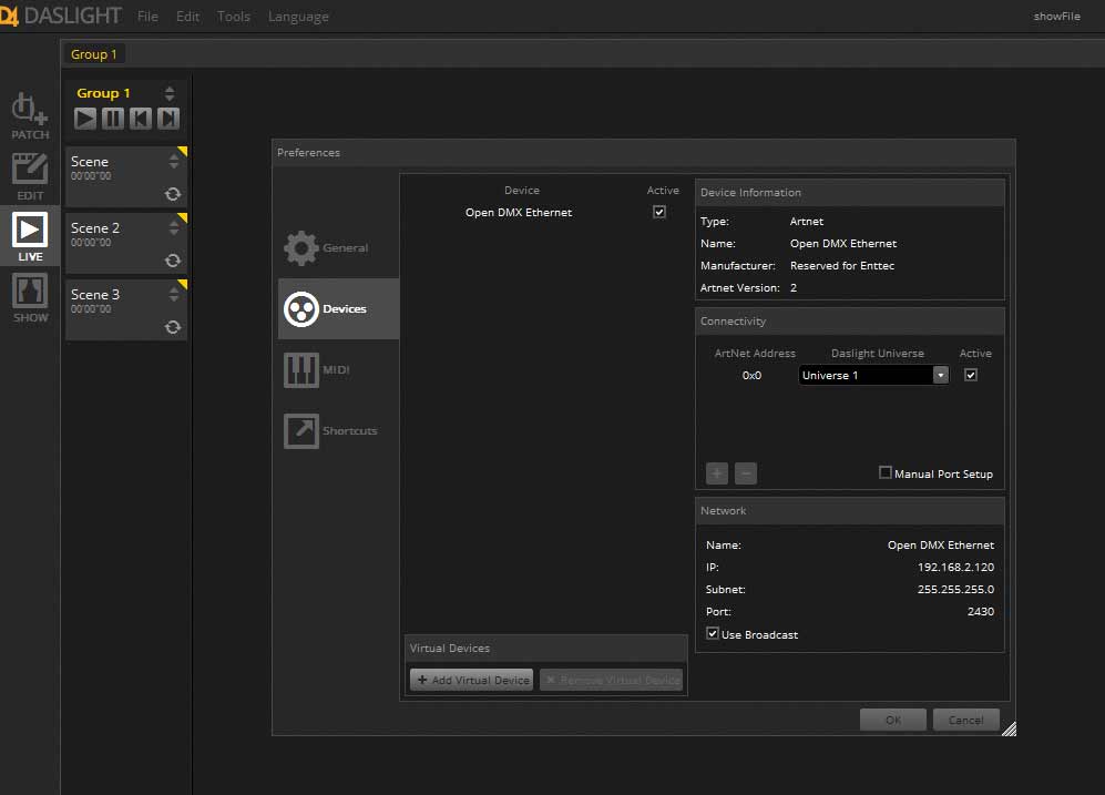 Device Set up screen grab