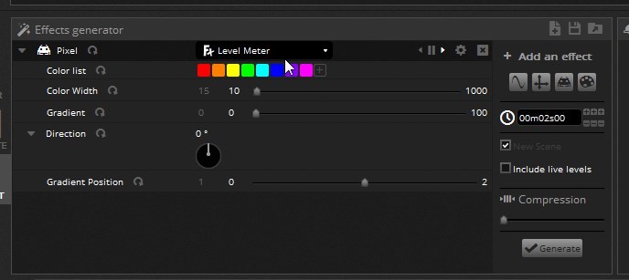level meter or bar graph parameters are not appearing...